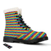 LGBT Stripes Abstract Rainbow Print Winter Boots-grizzshop