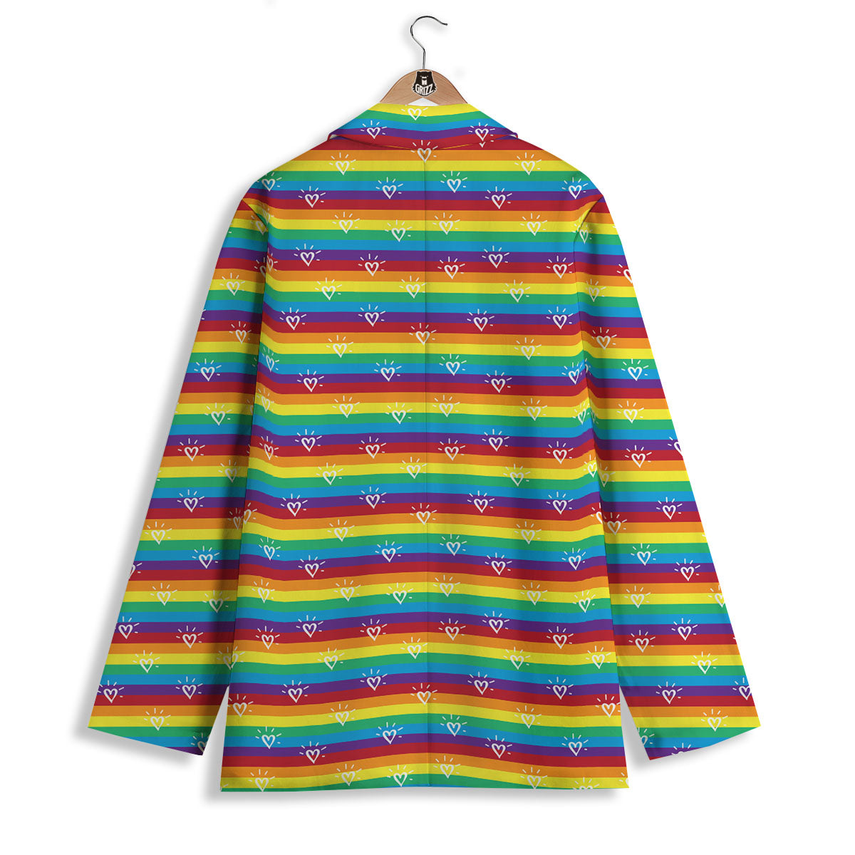 LGBT Stripes Abstract Rainbow Print Women's Blazer-grizzshop