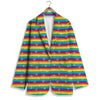 LGBT Stripes Abstract Rainbow Print Women's Blazer-grizzshop