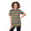 LGBT Stripes Abstract Rainbow Print Women's Golf Shirts-grizzshop