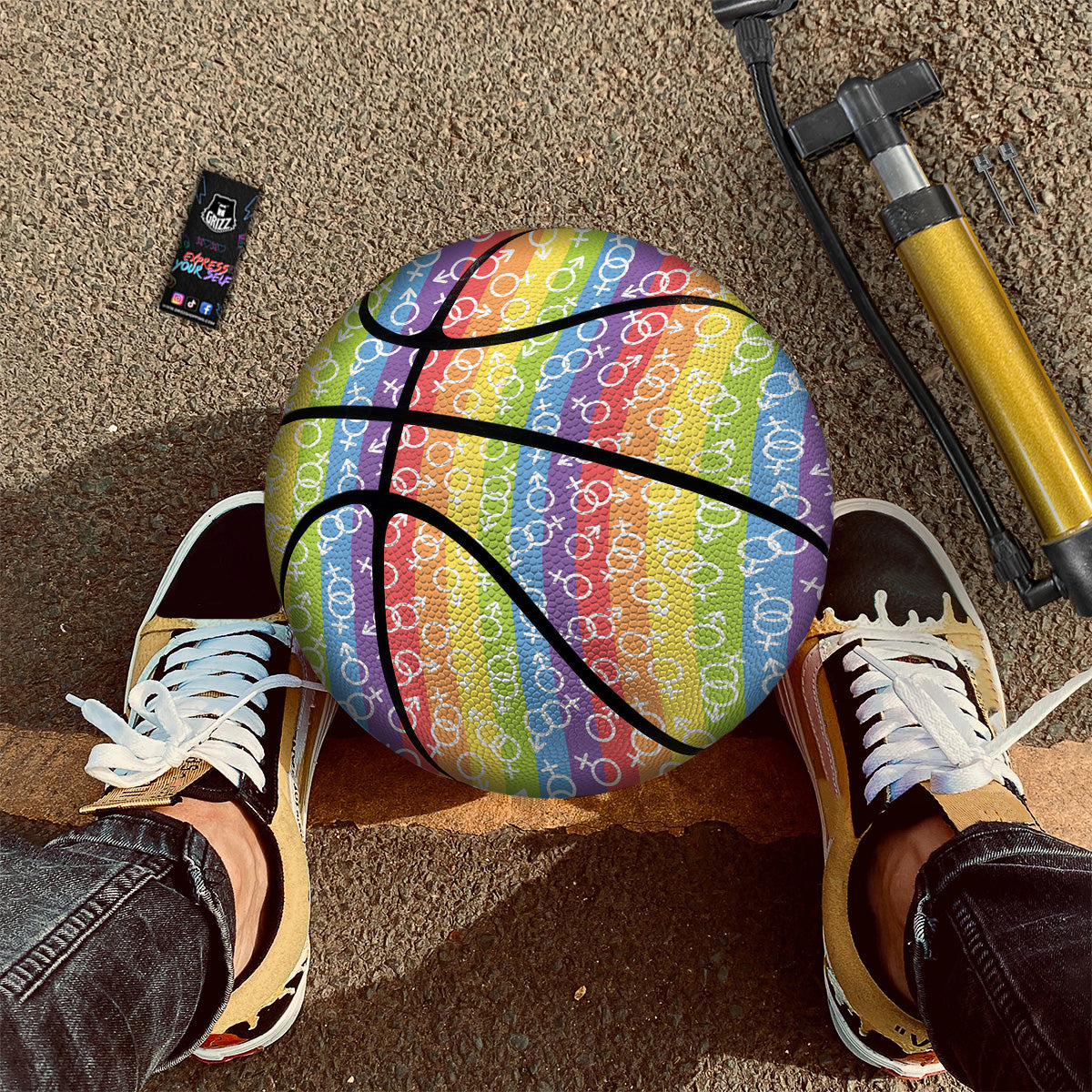 LGBT Symbols Rainbow Print Pattern Basketball-grizzshop