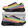 LGBT Symbols Rainbow Print Pattern Black Chunky Shoes-grizzshop