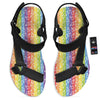 LGBT Symbols Rainbow Print Pattern Black Open Toe Sandals-grizzshop