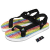 LGBT Symbols Rainbow Print Pattern Black Open Toe Sandals-grizzshop