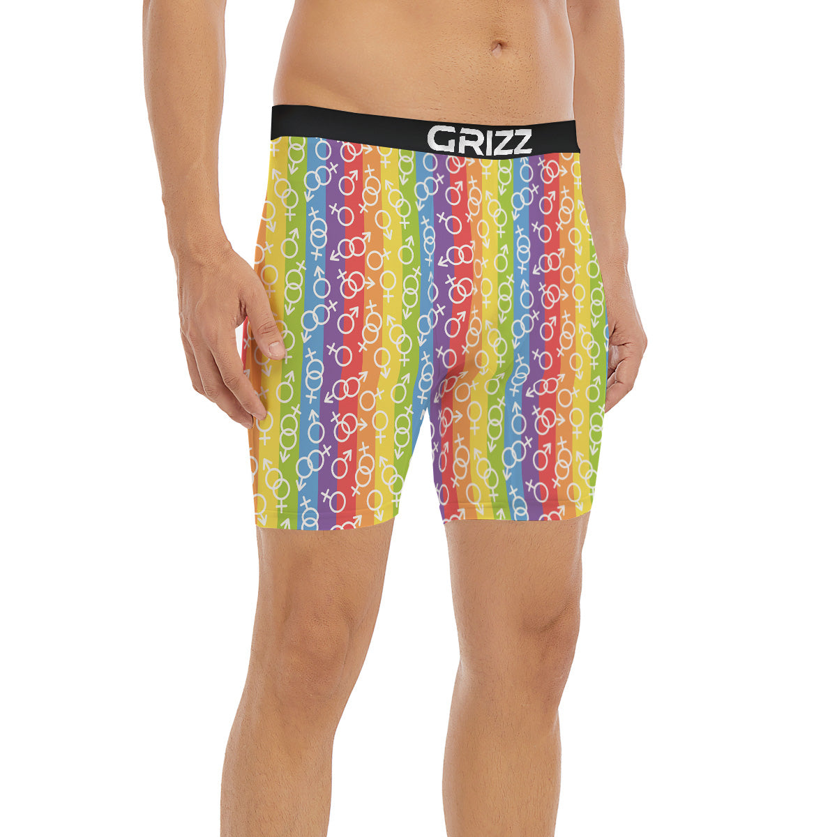 LGBT Symbols Rainbow Print Pattern Boxer Briefs-grizzshop