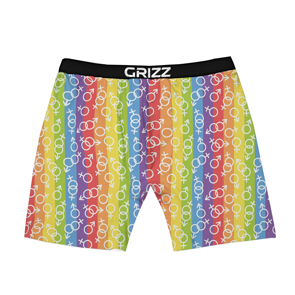 LGBT Symbols Rainbow Print Pattern Boxer Briefs-grizzshop