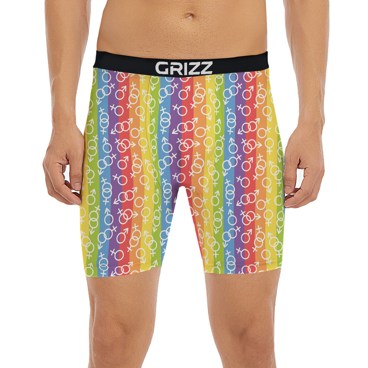 LGBT Symbols Rainbow Print Pattern Boxer Briefs-grizzshop