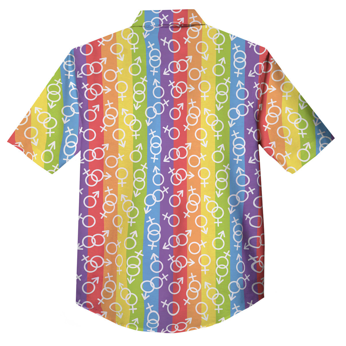 LGBT Symbols Rainbow Print Pattern Button Up Shirt-grizzshop