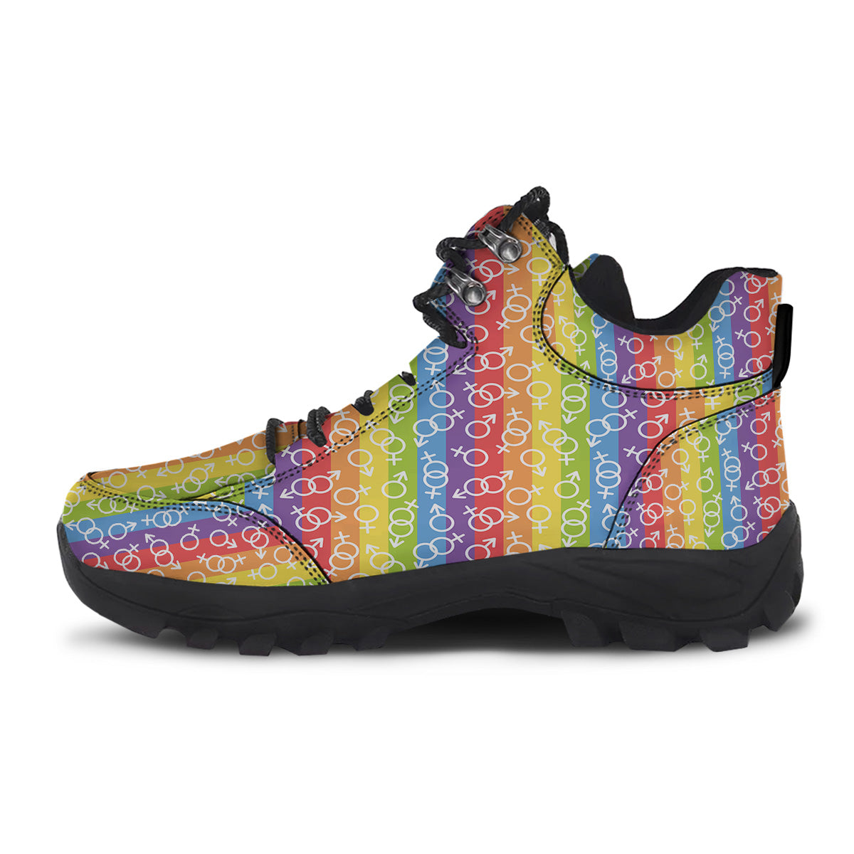 LGBT Symbols Rainbow Print Pattern Hiking Shoes-grizzshop