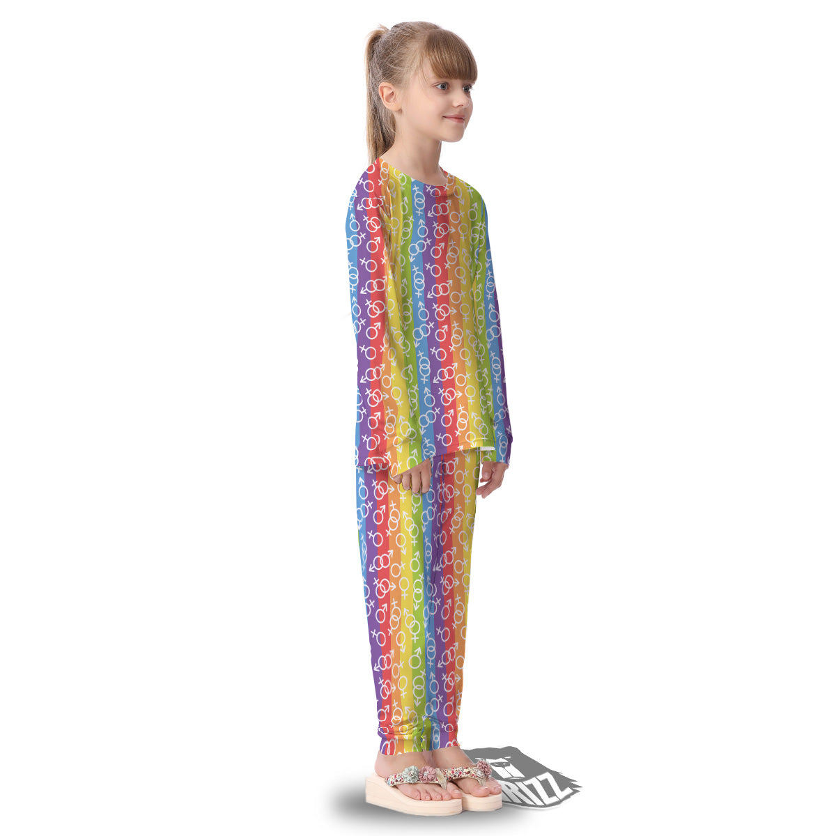 LGBT Symbols Rainbow Print Pattern Kid's Pajamas-grizzshop