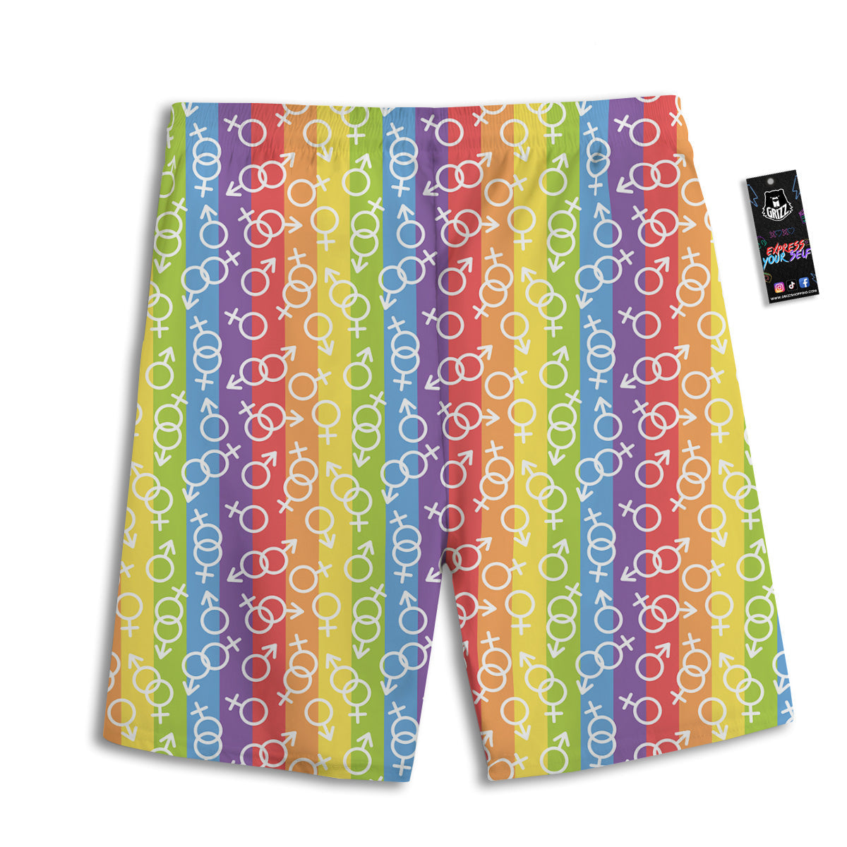 LGBT Symbols Rainbow Print Pattern Men's Athletic Shorts