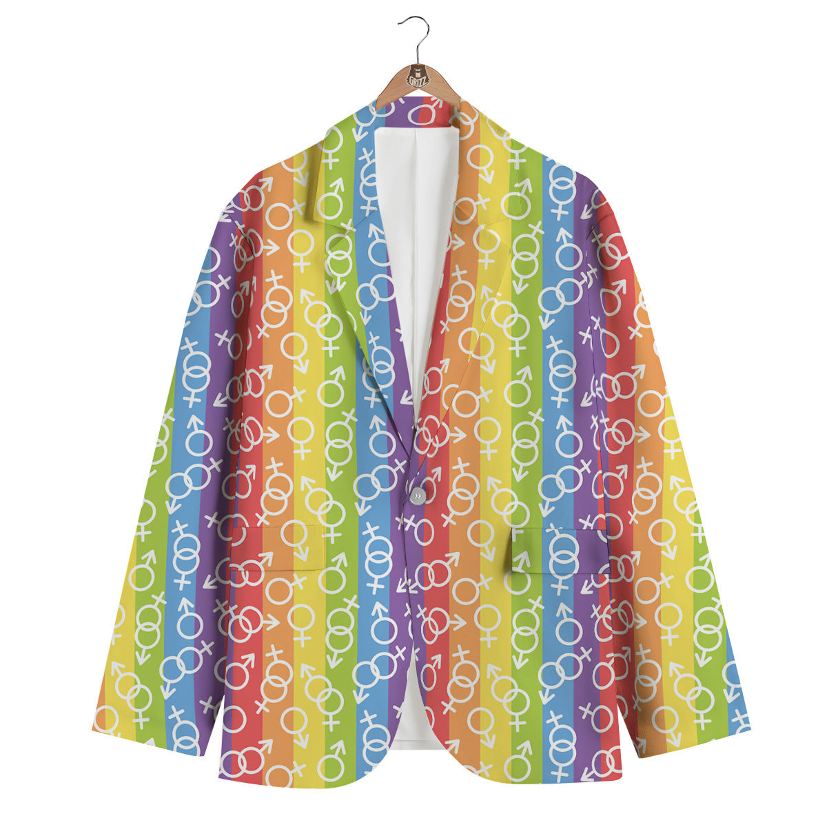 LGBT Symbols Rainbow Print Pattern Men's Blazer-grizzshop