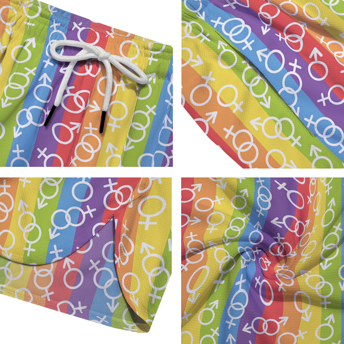 LGBT Symbols Rainbow Print Pattern Men's Running Shorts-grizzshop