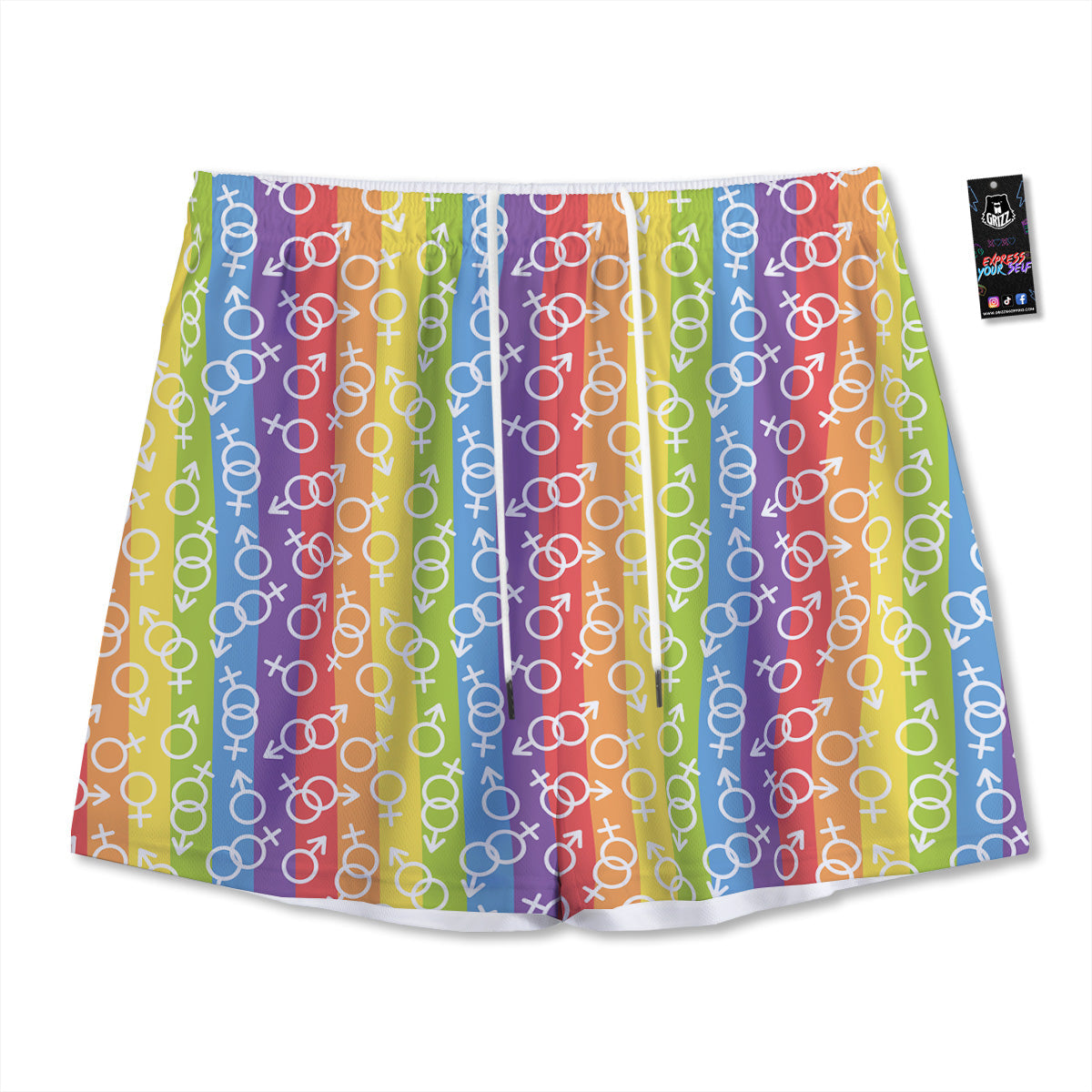 Moving Illusion Optical Green Hive Mesh Shorts
