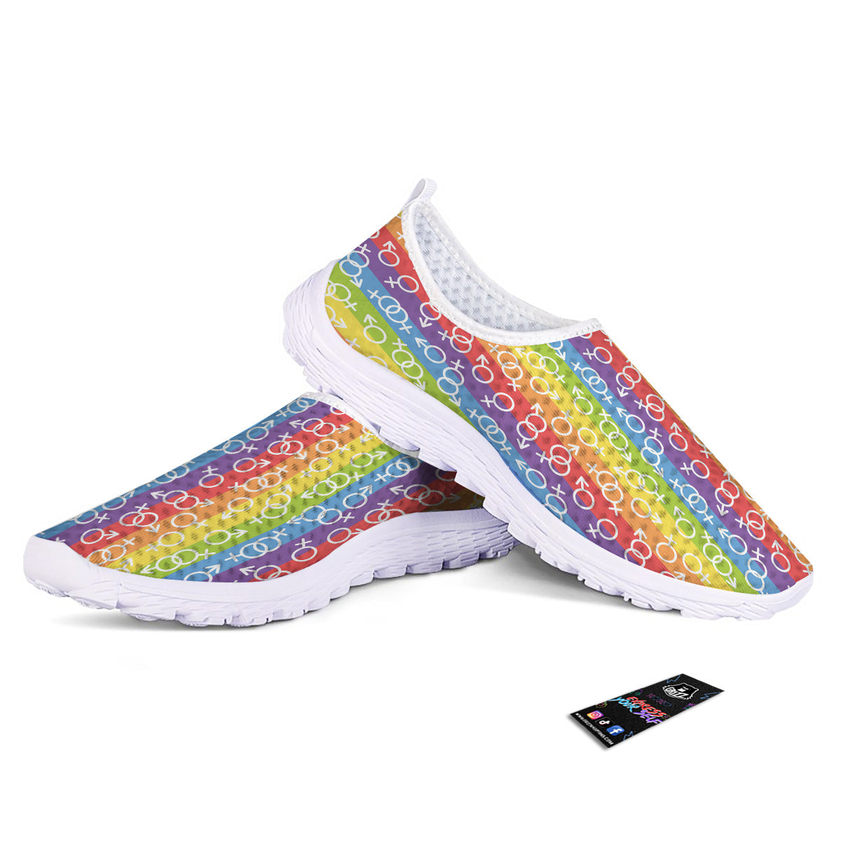 LGBT Symbols Rainbow Print Pattern Nurse Shoes-grizzshop