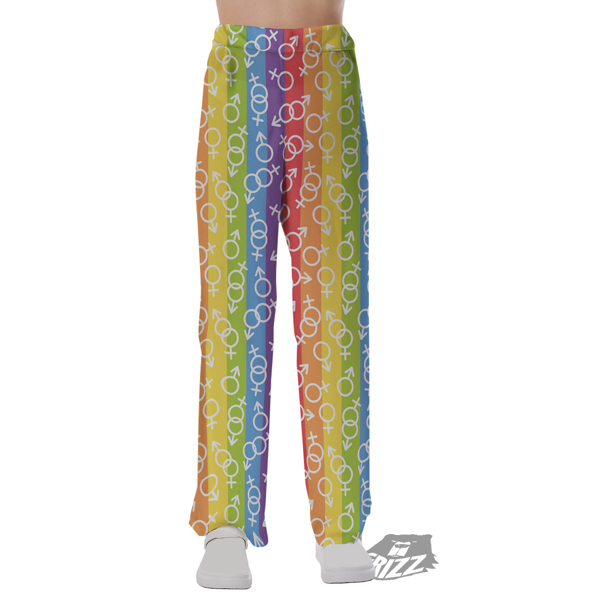 LGBT Symbols Rainbow Print Pattern Pajama Pants-grizzshop