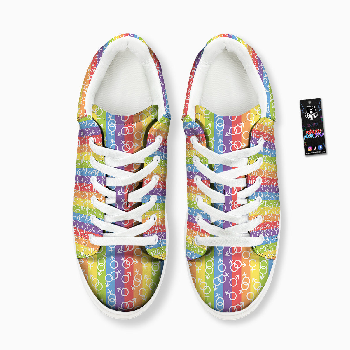 LGBT Symbols Rainbow Print Pattern Platform Shoes-grizzshop