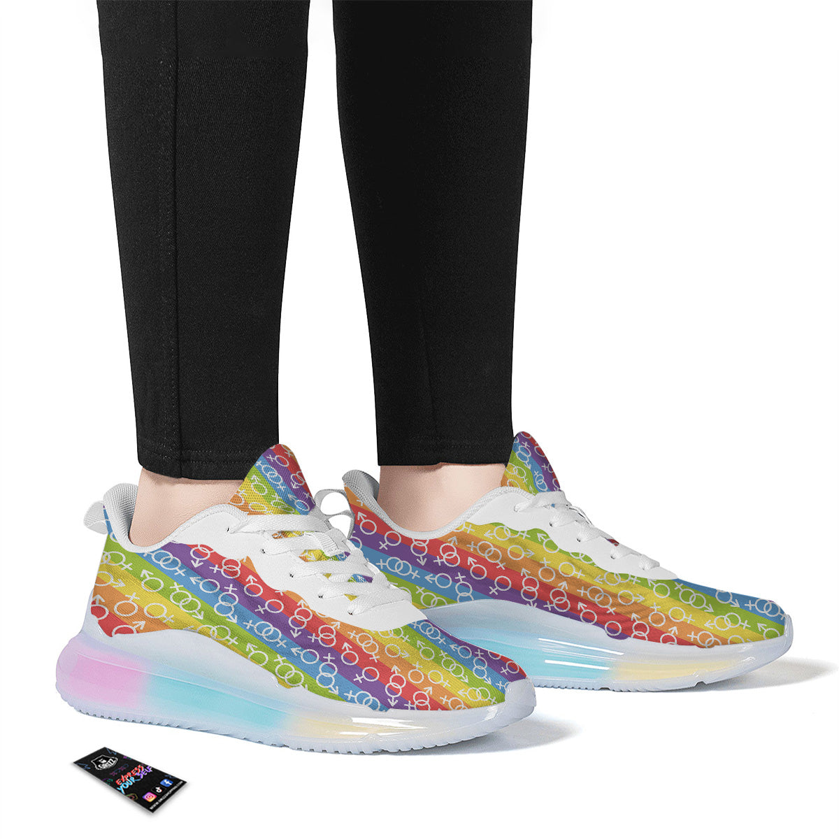 LGBT Symbols Rainbow Print Pattern Running Sneakers-grizzshop