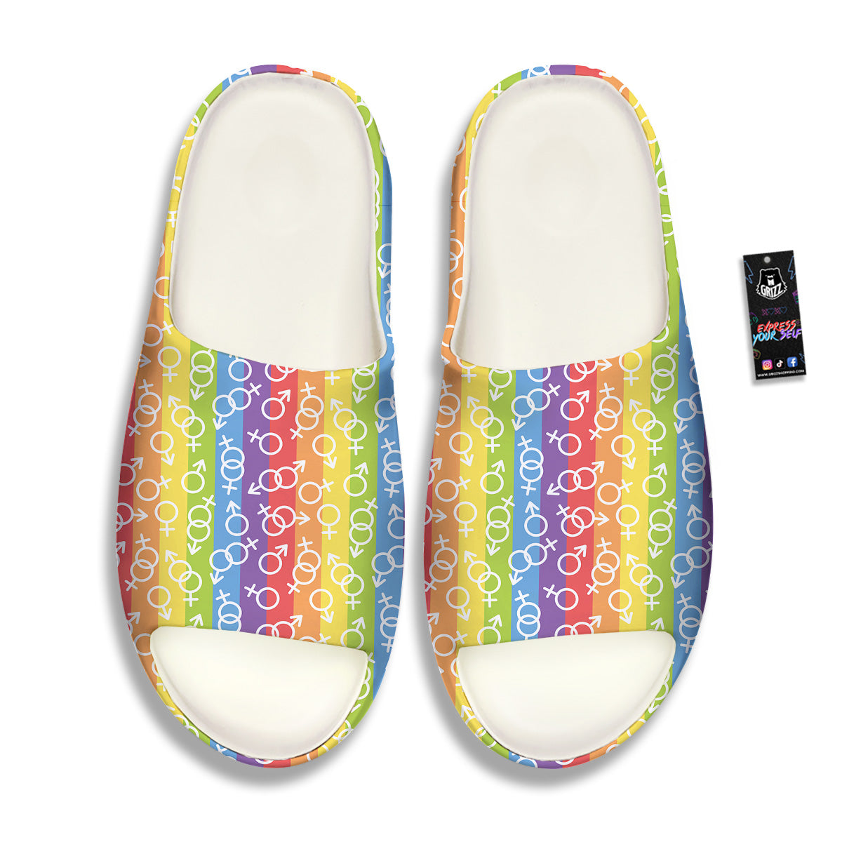 LGBT Symbols Rainbow Print Pattern Sandals-grizzshop