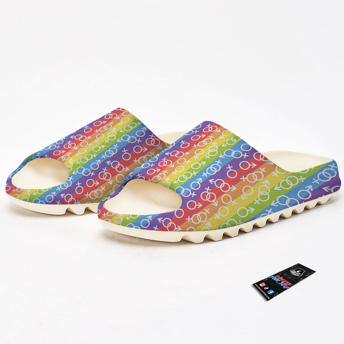 LGBT Symbols Rainbow Print Pattern Sandals-grizzshop