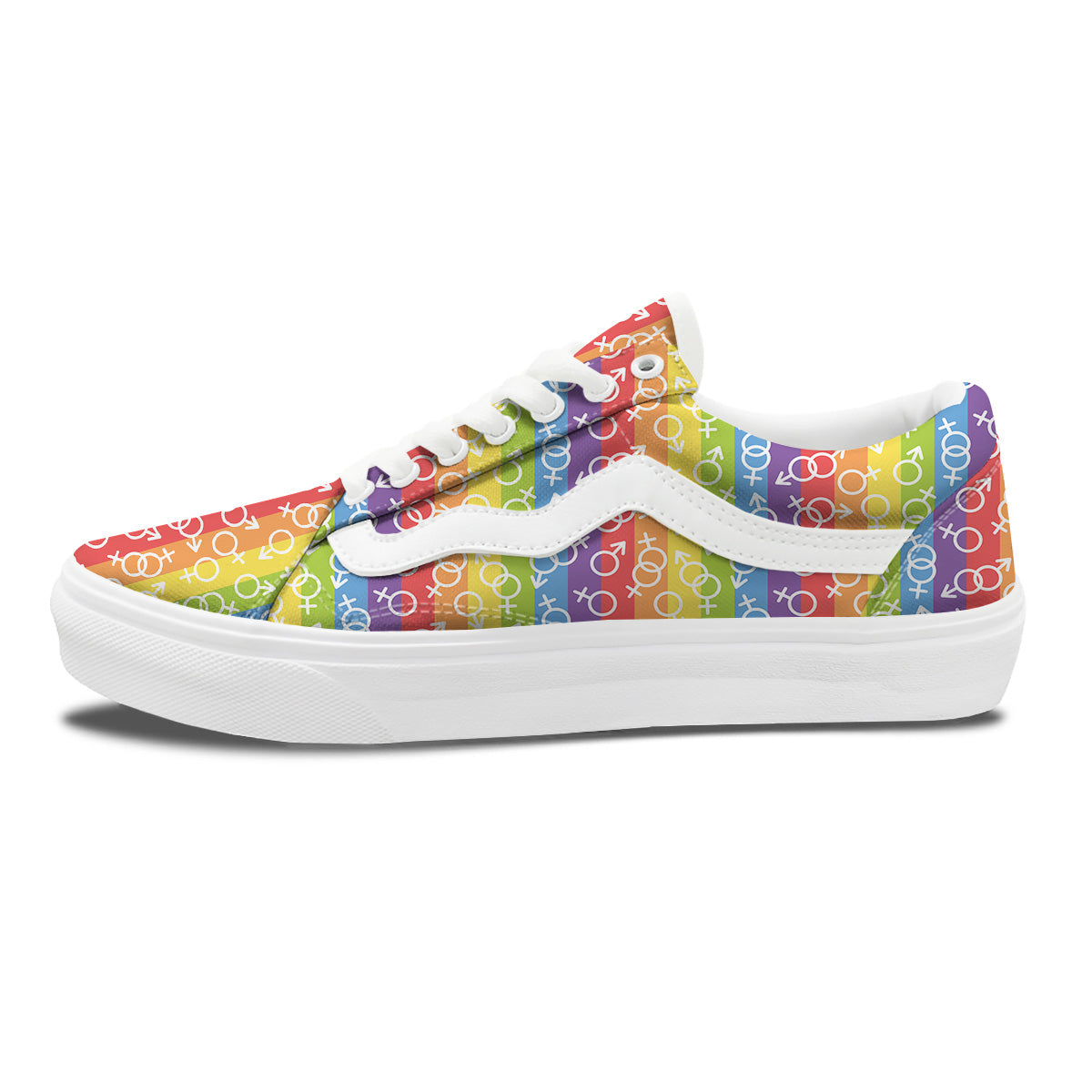 LGBT Symbols Rainbow Print Pattern Skate Shoes-grizzshop