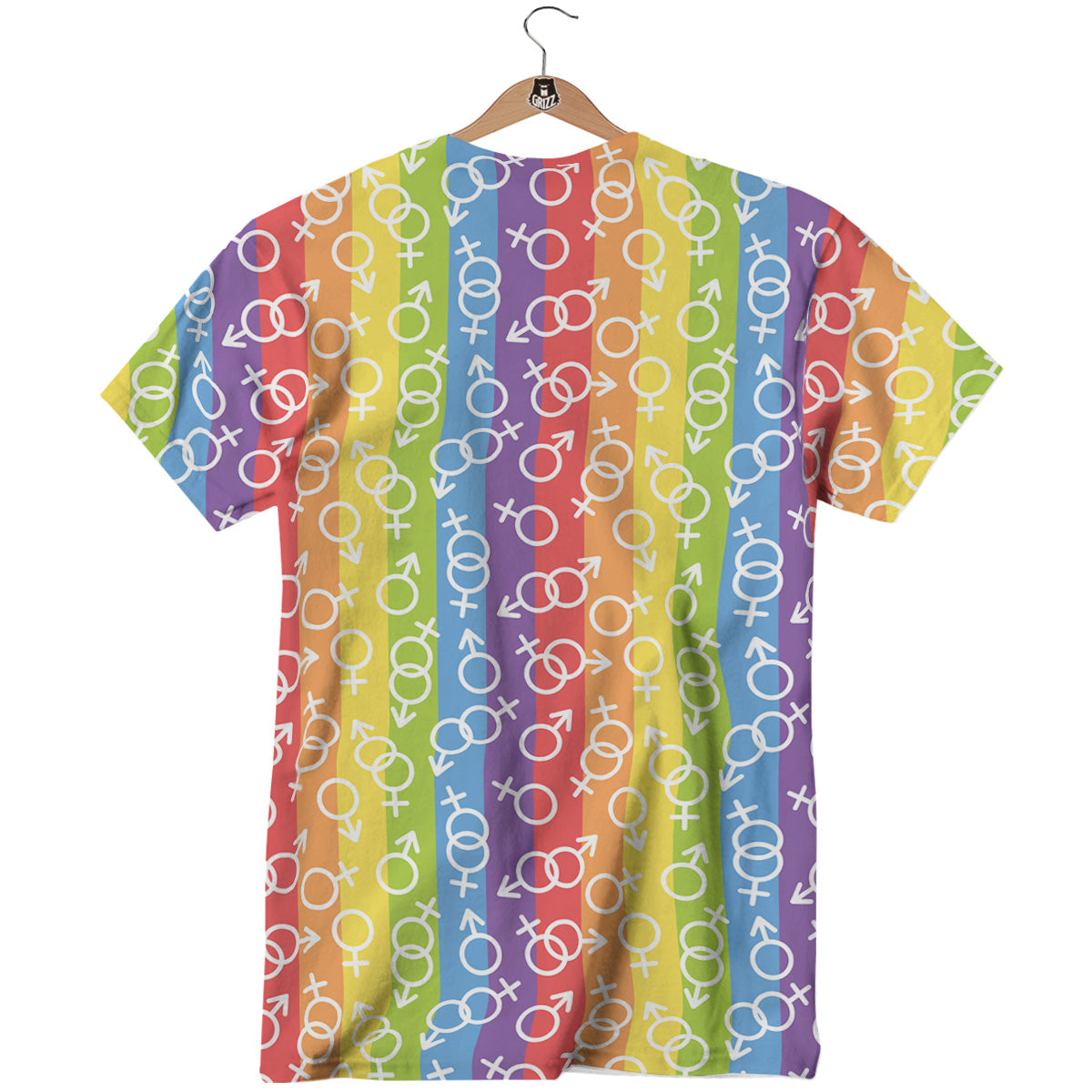 LGBT Symbols Rainbow Print Pattern T-Shirt-grizzshop