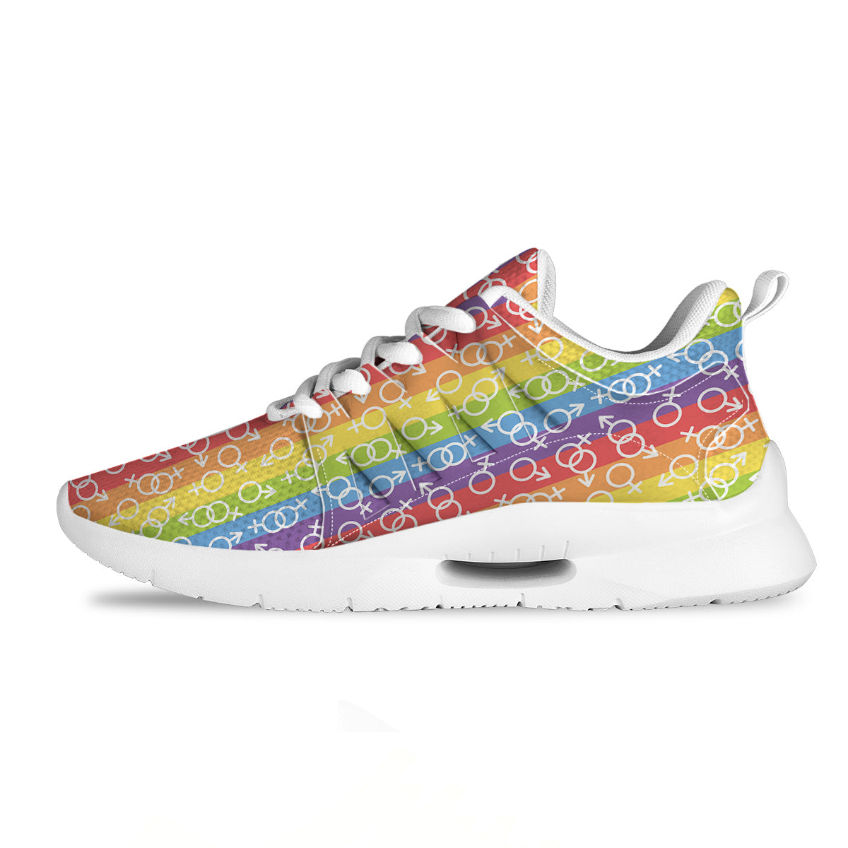 LGBT Symbols Rainbow Print Pattern Tennis Shoes-grizzshop