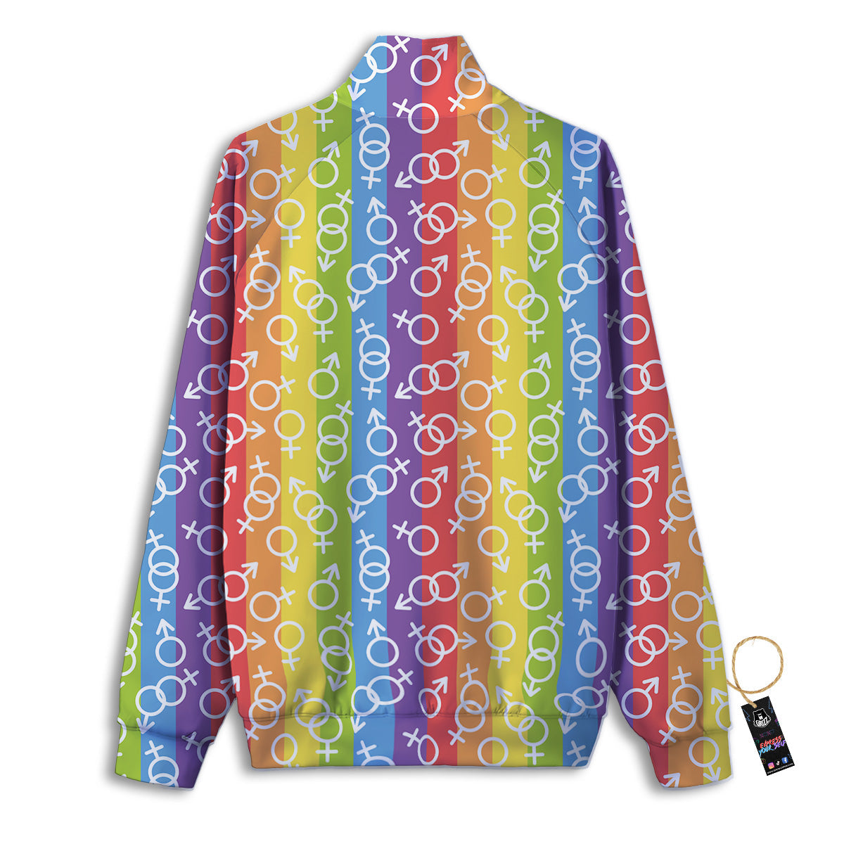 LGBT Symbols Rainbow Print Pattern Track Jacket-grizzshop