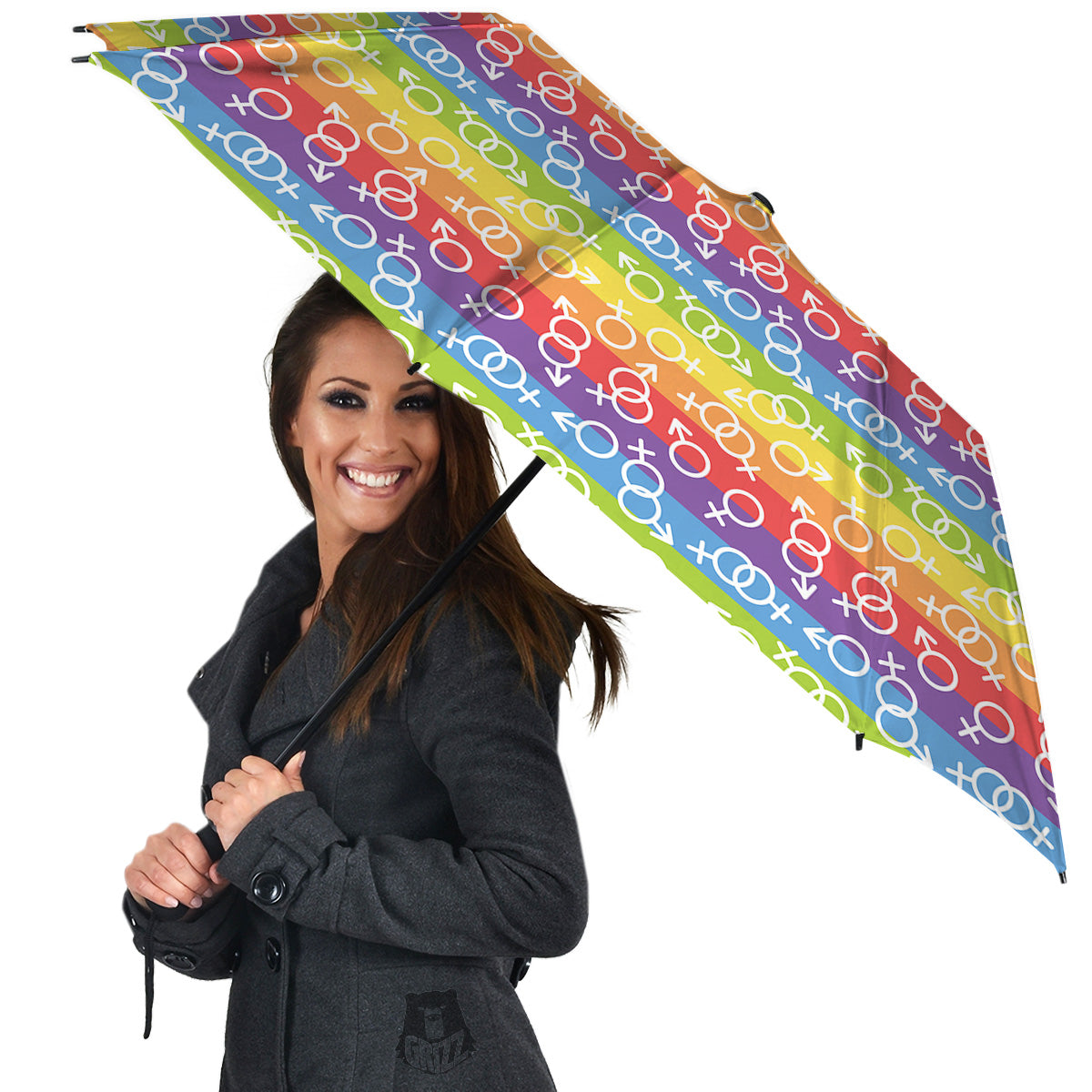 LGBT Symbols Rainbow Print Pattern Umbrella-grizzshop