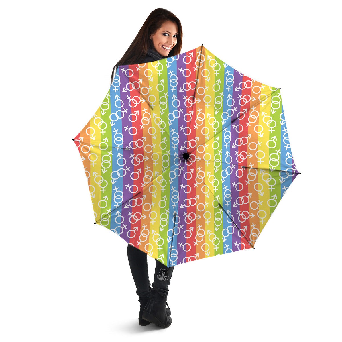 LGBT Symbols Rainbow Print Pattern Umbrella-grizzshop