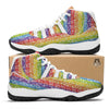 LGBT Symbols Rainbow Print Pattern White Bball Shoes-grizzshop