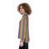 LGBT Symbols Rainbow Print Pattern Women's Long Sleeve Shirts-grizzshop