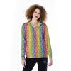 LGBT Symbols Rainbow Print Pattern Women's Long Sleeve Shirts-grizzshop