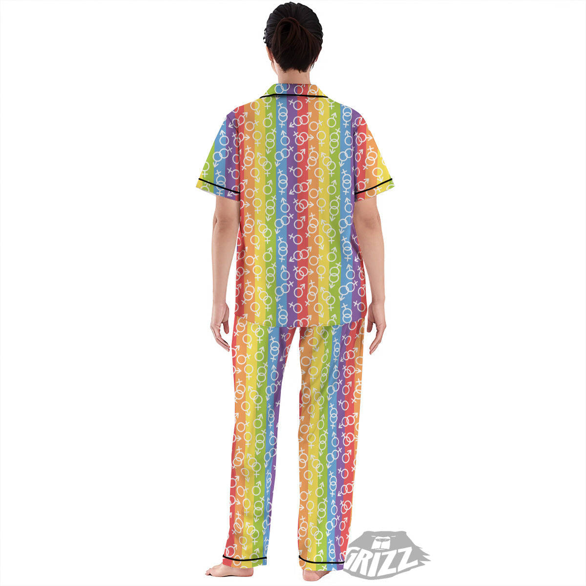 LGBT Symbols Rainbow Print Pattern Women's Pajamas Set-grizzshop