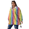 LGBT Symbols Rainbow Print Pattern Women's Sherpa Jacket-grizzshop