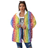 LGBT Symbols Rainbow Print Pattern Women's Sherpa Jacket-grizzshop