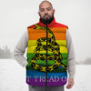 LGBT Gadsden Rainbow Flag Print Down Vest