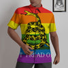 LGBT Gadsden Rainbow Flag Print Untucked Shirts-grizzshop