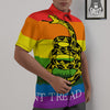 LGBT Gadsden Rainbow Flag Print Untucked Shirts-grizzshop