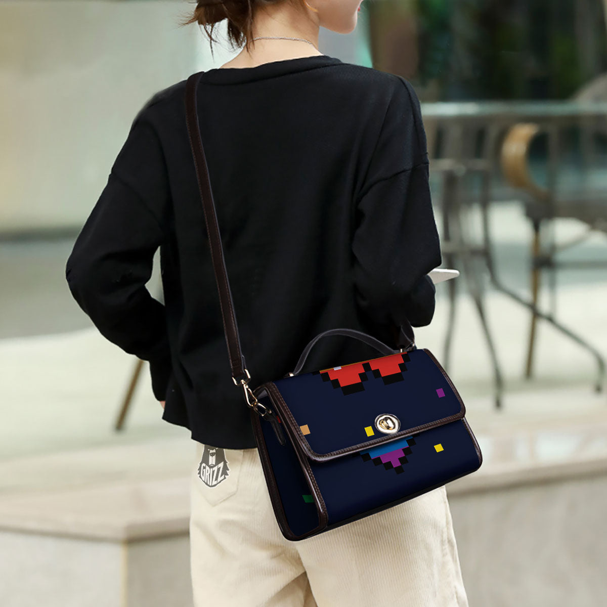 LGBT Pride 8 Bit Rainbow Pixel Heart Women's Satchel Bag