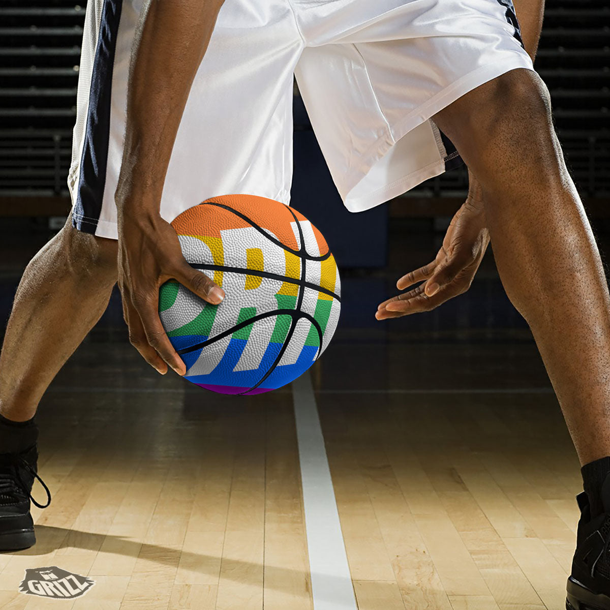 LGBT Pride Flag Pattern Print Basketball