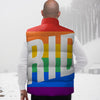 LGBT Pride Flag Pattern Print Down Vest