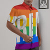 LGBT Pride Flag Pattern Print Untucked Shirts-grizzshop