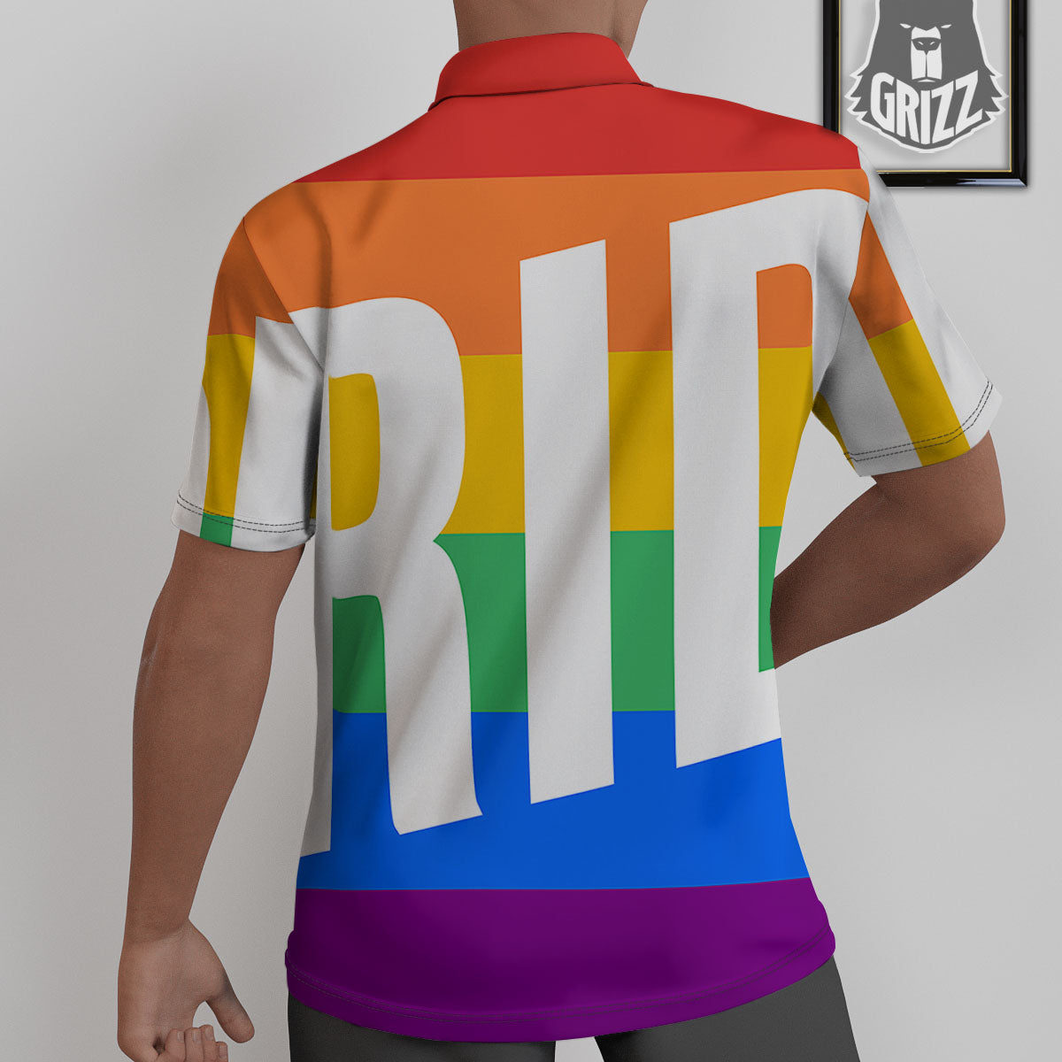 LGBT Pride Flag Pattern Print Untucked Shirts-grizzshop