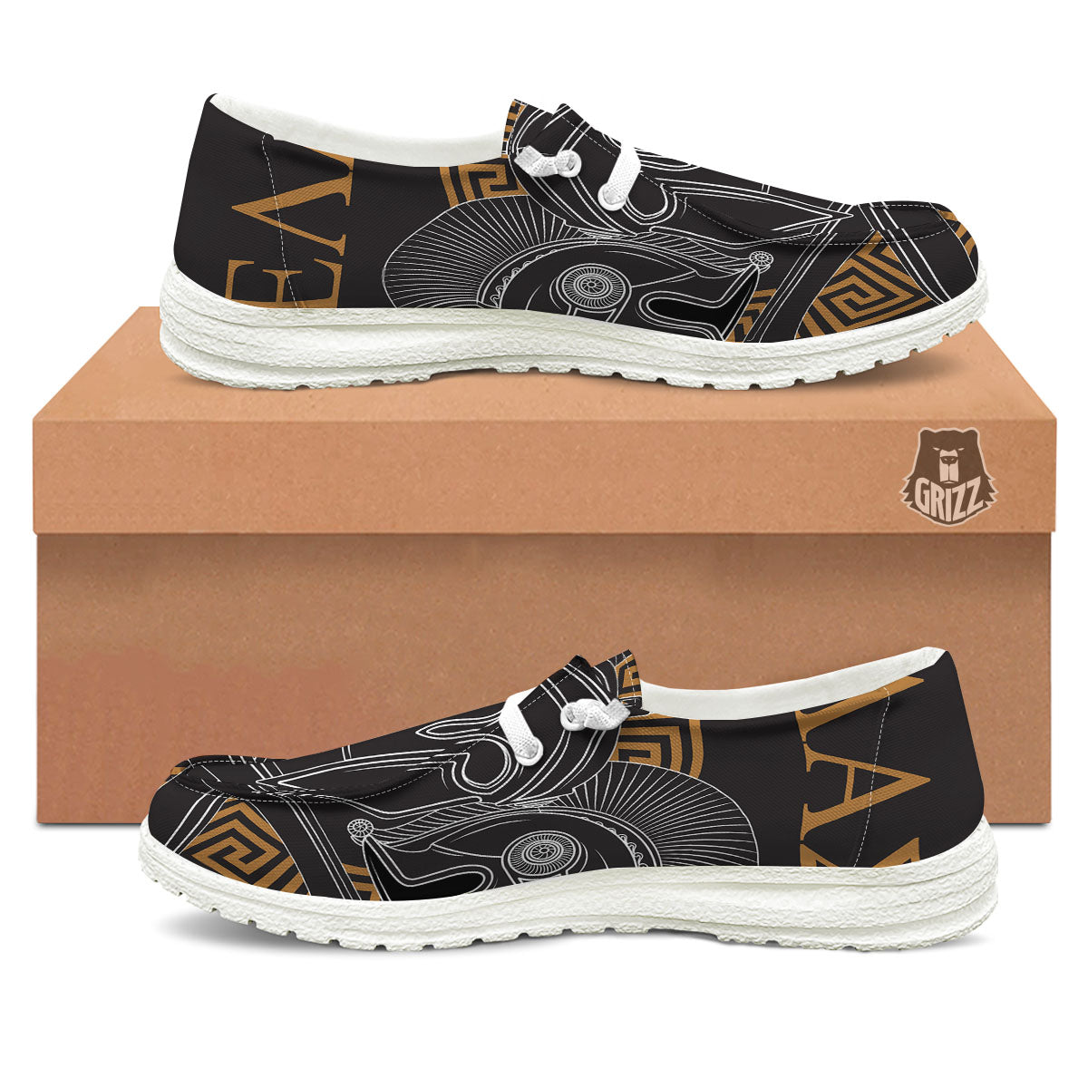 Labe Spartan Molon Print Black Loafers-grizzshop