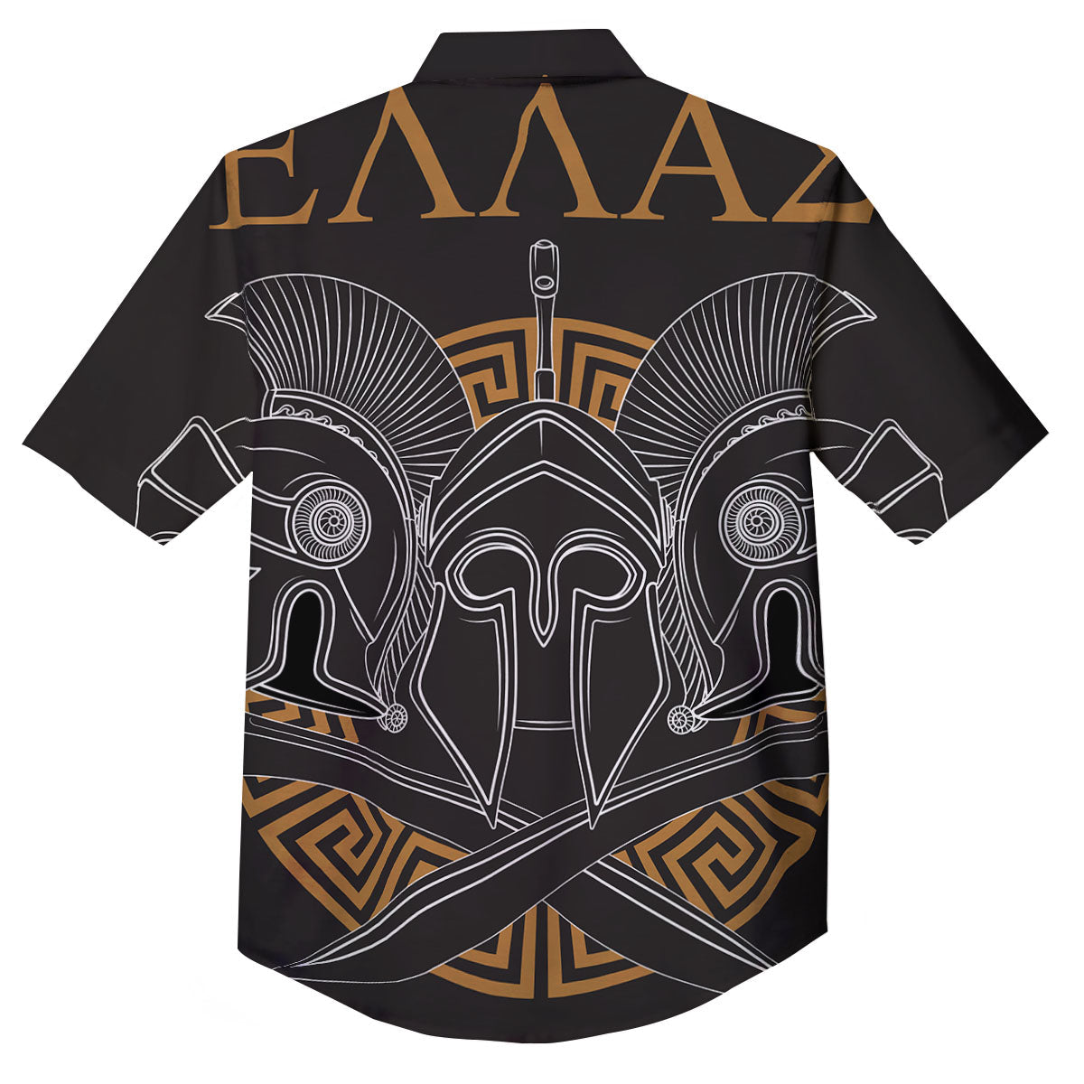 Labe Spartan Molon Print Button Up Shirt-grizzshop