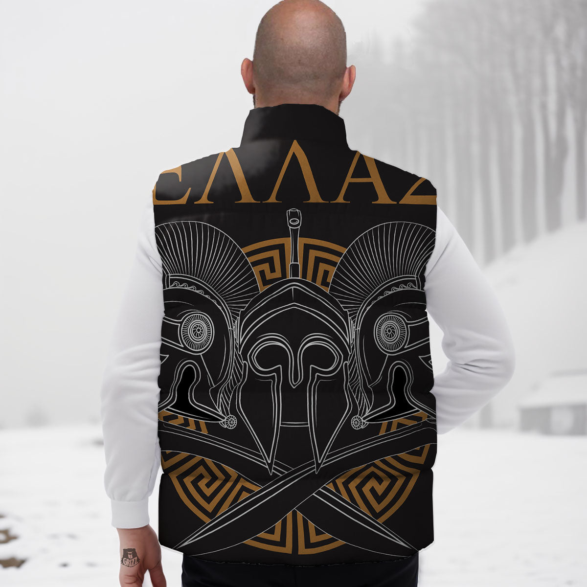 Labe Spartan Molon Print Down Vest