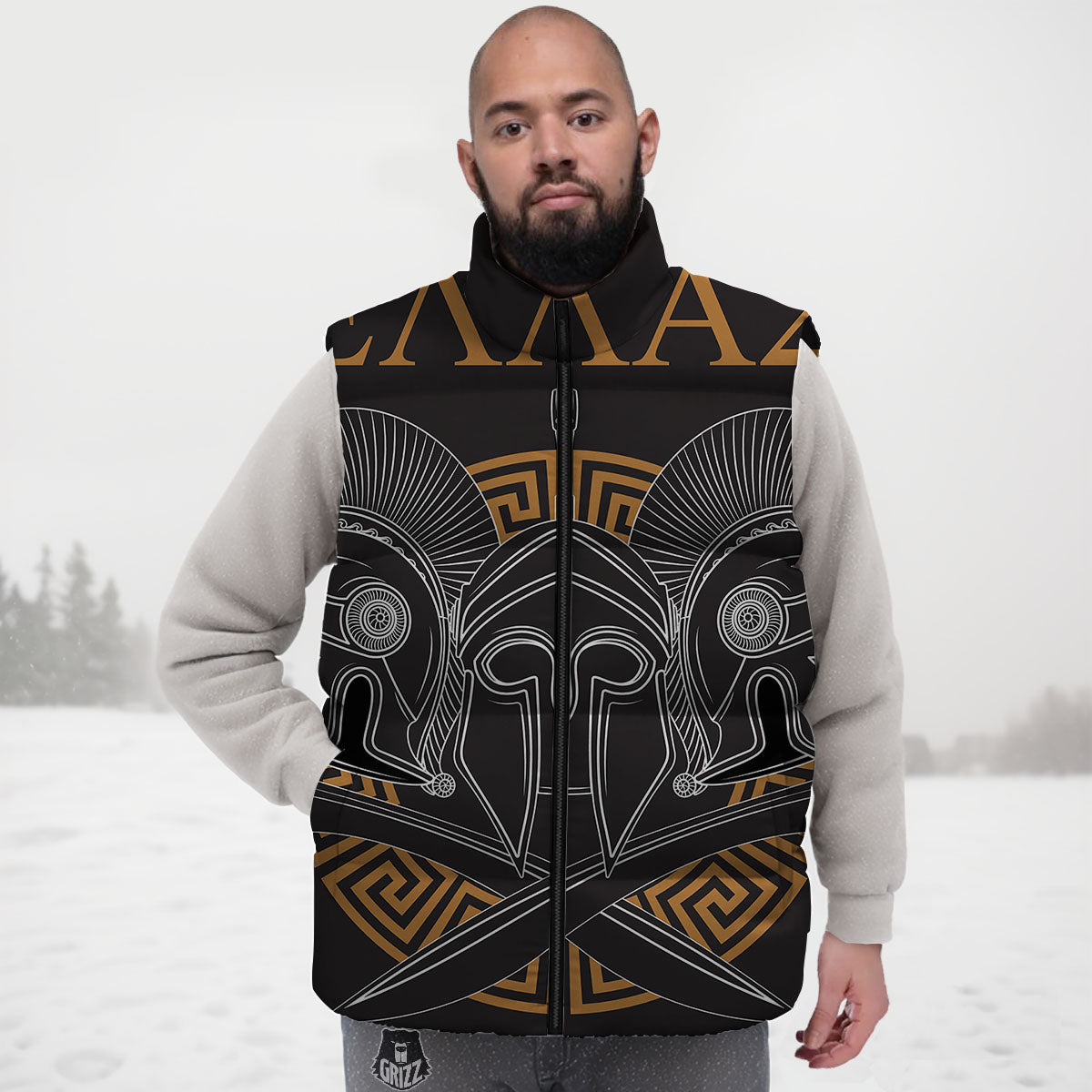 Labe Spartan Molon Print Down Vest