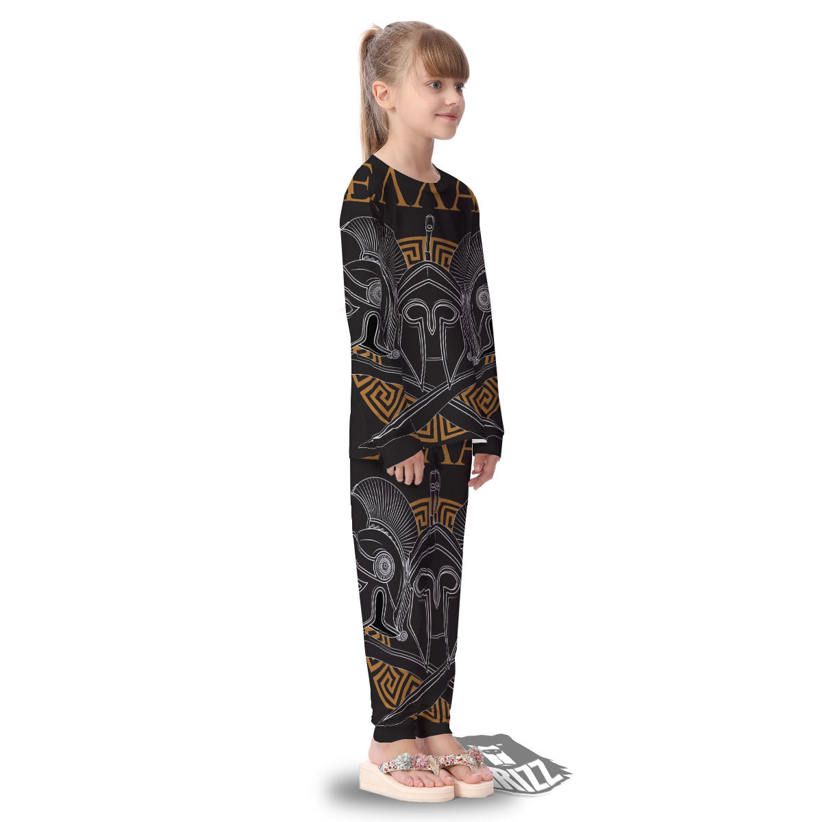 Labe Spartan Molon Print Kid's Pajamas-grizzshop