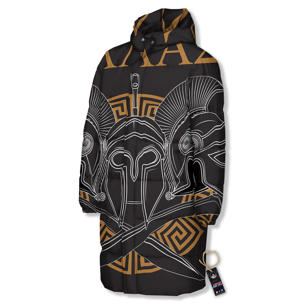 Labe Spartan Molon Print Long Down Jacket-grizzshop